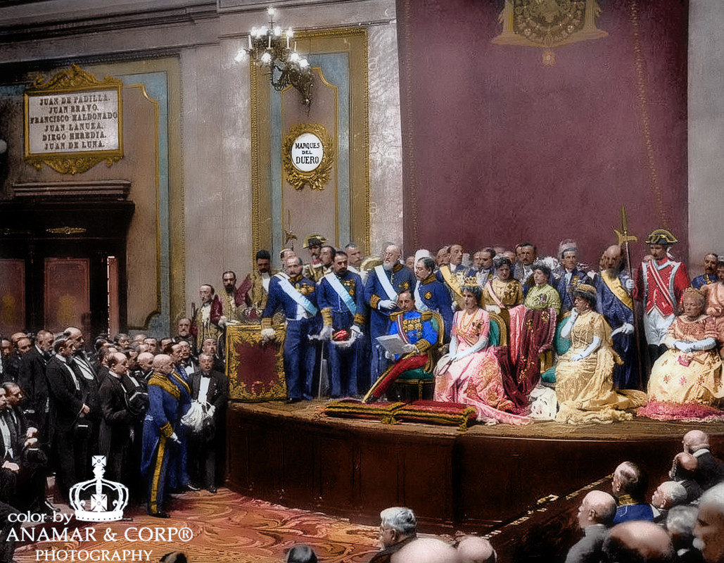Apertura-de-las-Cortes-por-parte-del-Rey-Alfonso-XIII