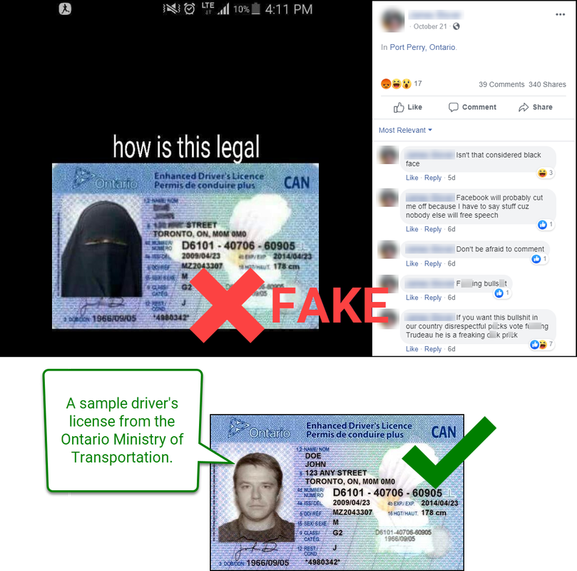 fake Canadian ID card