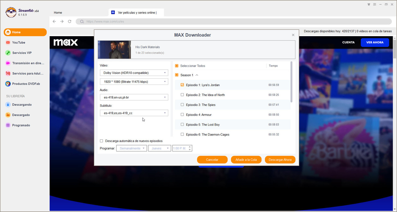 español - DVDFab StreamFab v6.1.6.9 [Portable][Español][Descarga videos de Prime Video, Netflix, Disney+ y ... 14-03-2024-12-34-26