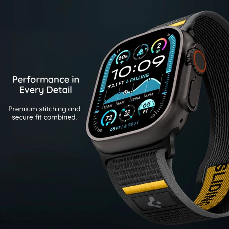 Curea pentru Apple Watch 6/7/8/9/10/11/SE/SE 2/SE 3/Ultra/Ultra 2/Ultra 3 (44/45/46/49mm) Spigen Athlex Air 2, Inchidere sigura, Marime ajustabila, Portocaliu imgi 343 2747911