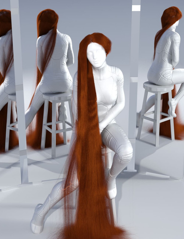 dForce Floor Length Hair for Genesis 8