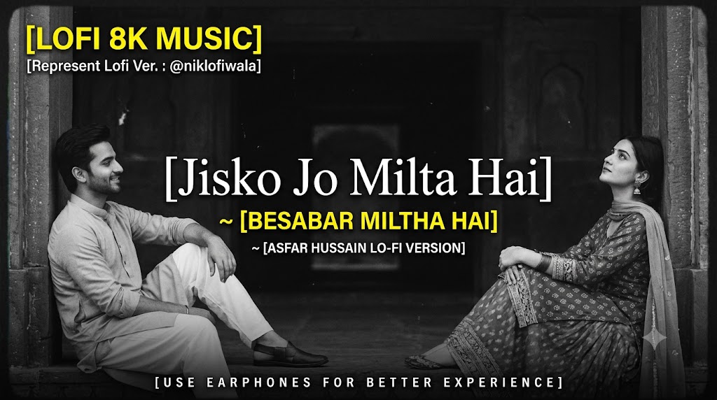 AI-generated example result for the youtube-thumbnail prompt: Jisko Jo Milta Hai Thumbnail – Retro Lofi Music Vintage Design AI YouTube Thumbnail Prompt