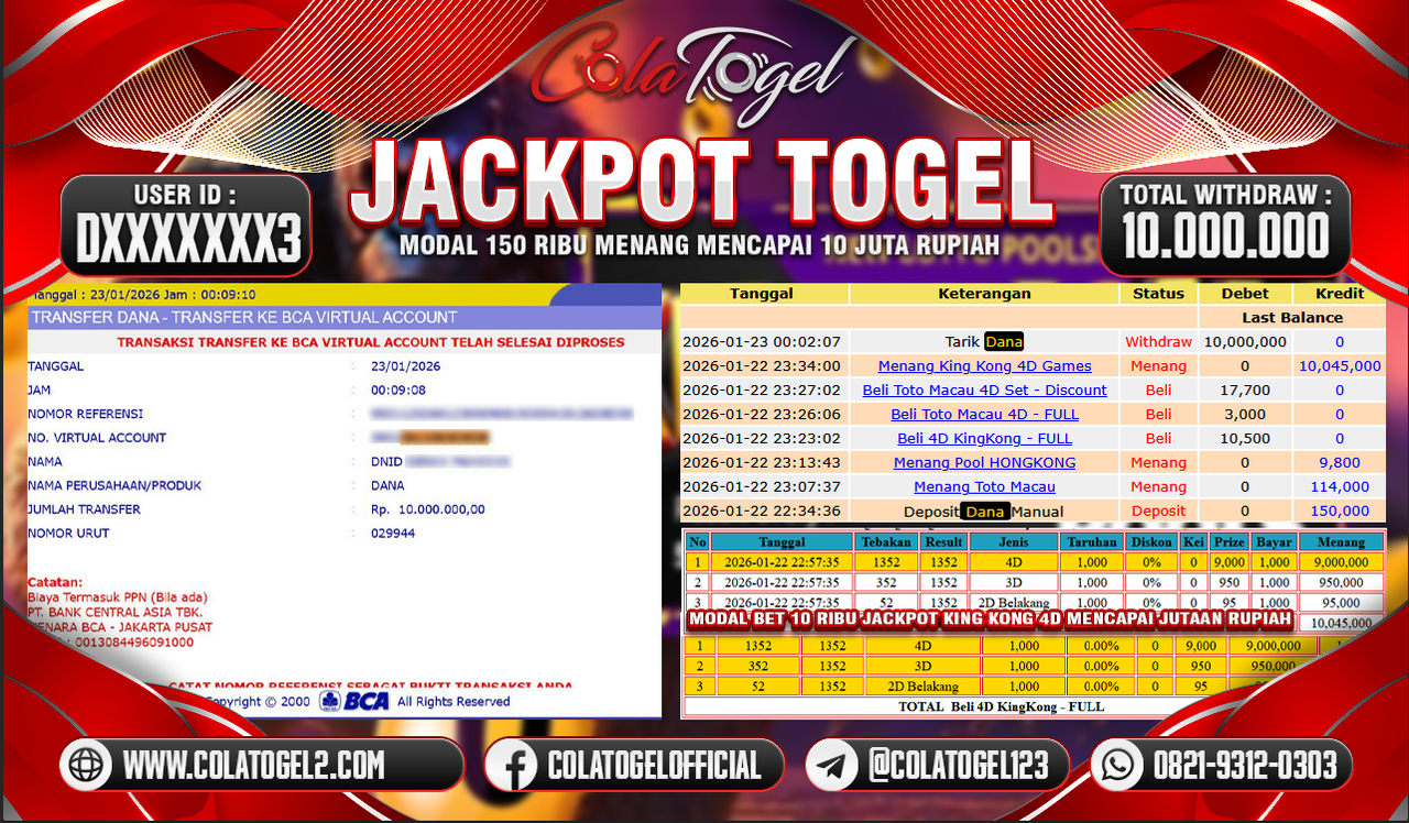 JACKPOT KING KONG POOLS !! 