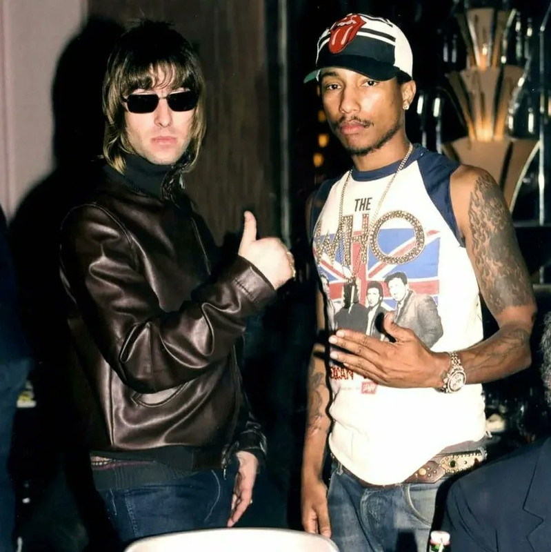 Pharrell With Liam Gallagher Backstage At The Q Awards In London