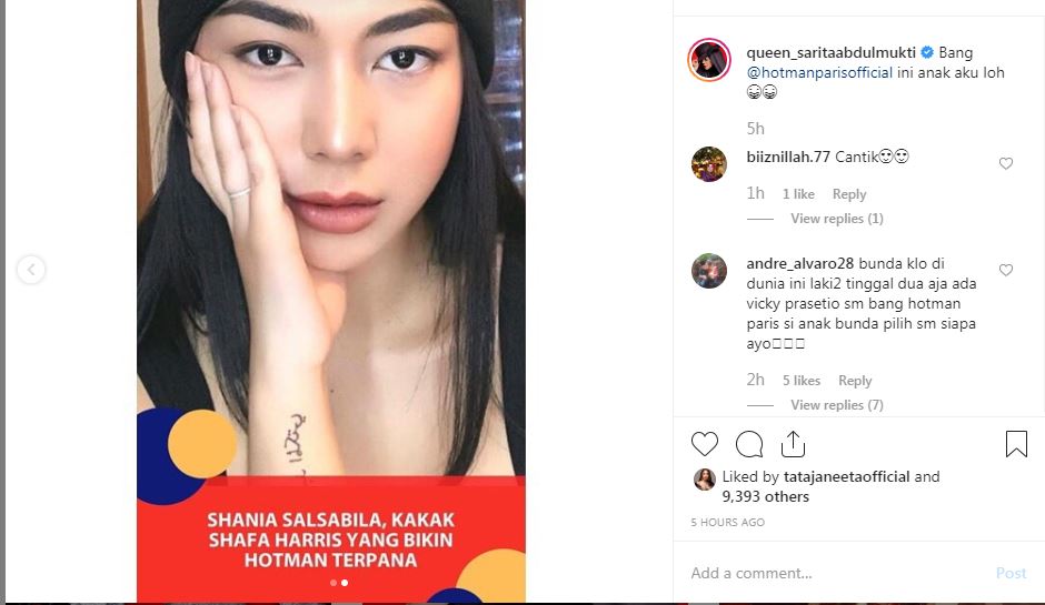 Sarita Abdul Mukti peringatkan Hotman Paris
