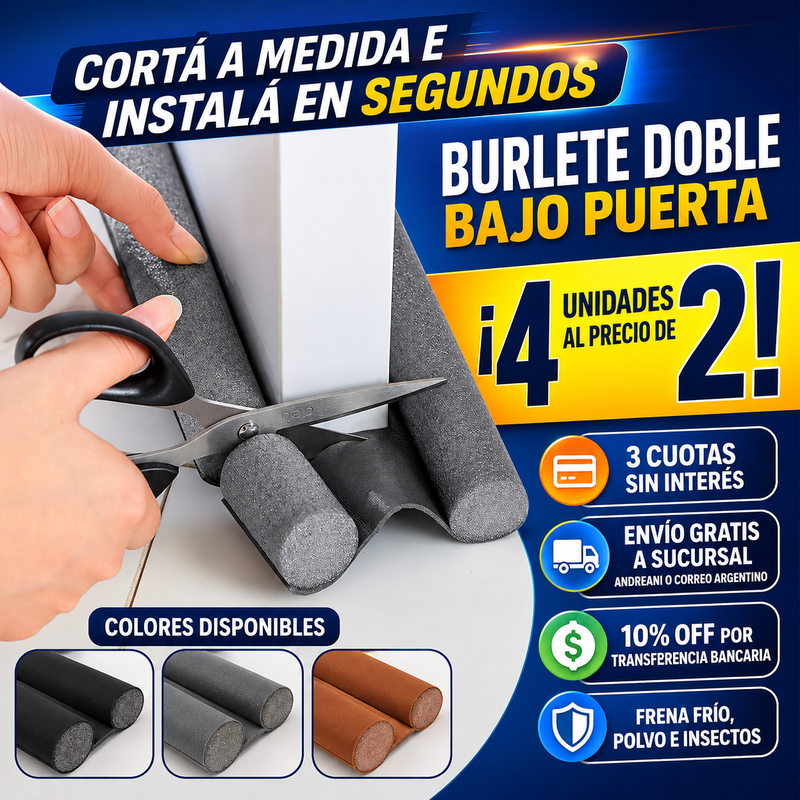 Burlete doble bajo puerta promoci&oacute;n 4x2