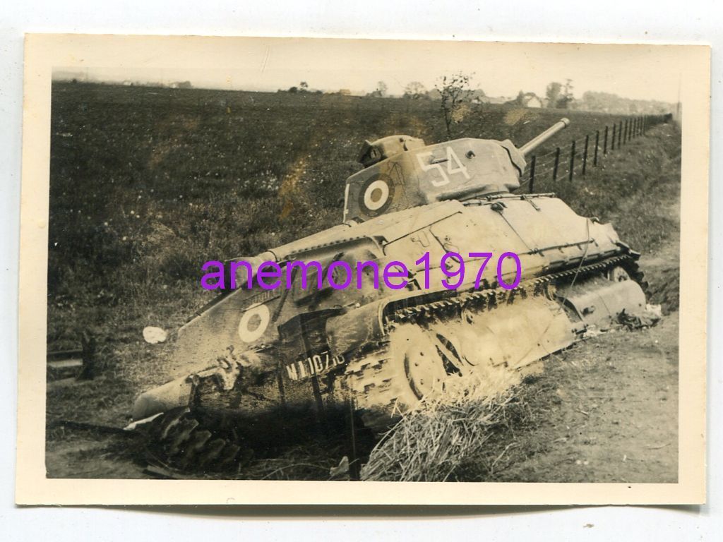 Foto, Wehrmacht, zerstörter Panzer, Somua S-35, 