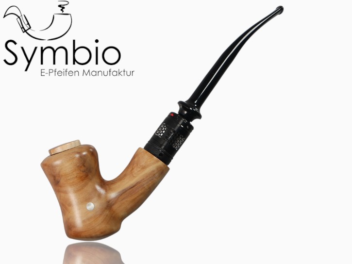 French Pipe E-Pfeife aus europaeischer Rosskastanie, Freehand Unikat aus Symplex-Wood mit markant gebogenem Holm 