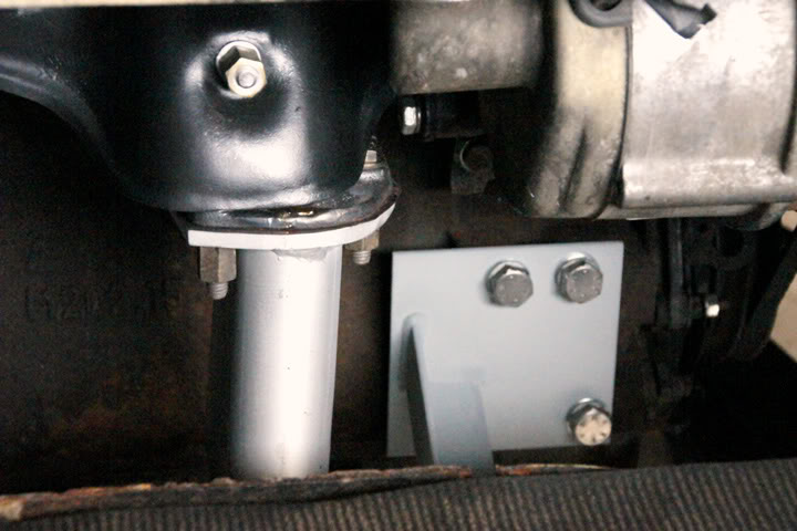 bracket and pipe installed