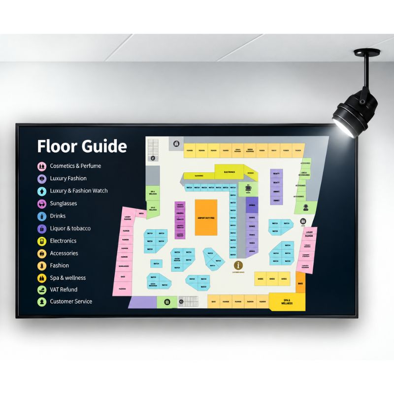 Painel antirreflexo de 500 nits com conectividade completa