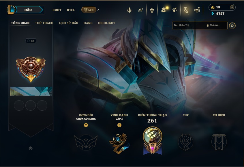 Acc LMHT # - Không Khung