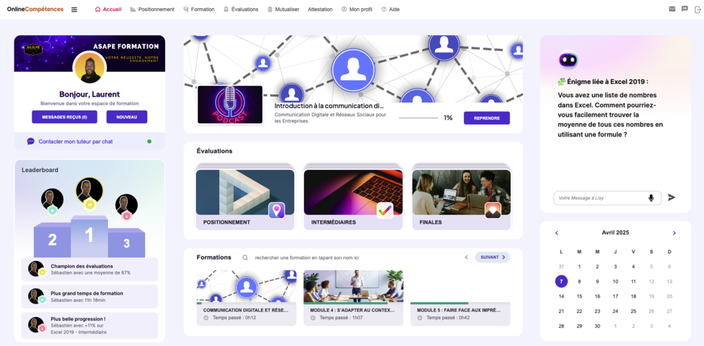 Plateforme LMS