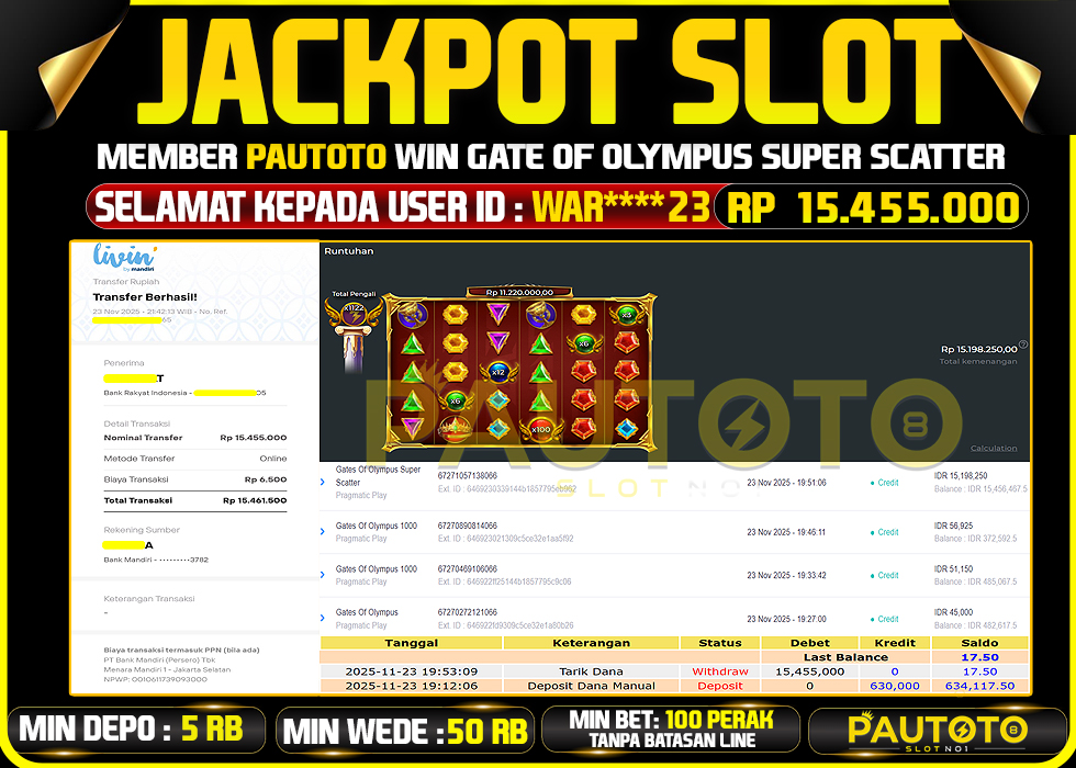 BUKTI JACKPOT LUNAS PAUTOTO