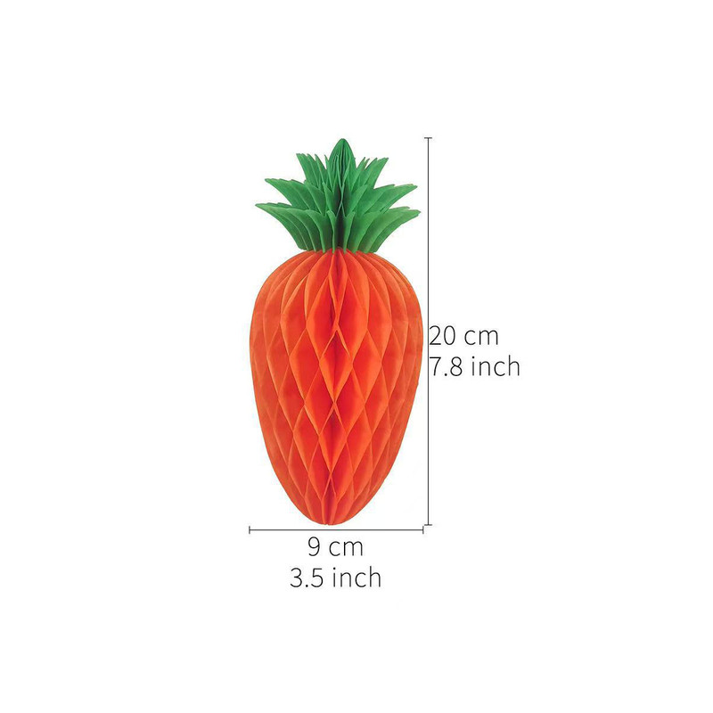 Easter Carrot Honeycomb Decorations – 10-Piece Set of 20cm Paper Carrots, Hanging Ornaments for Party and Home Decoration
