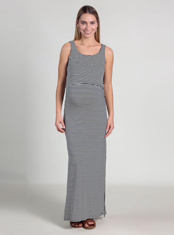 Ripley - VESTIDO LARGO LACTANCIA DE RAYAS