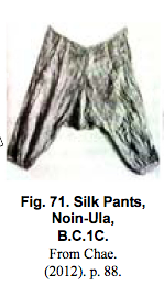 A pair of loose pants captioned with "Fig. 71. Silk pants, Noin-Ula, B.C. 1C."