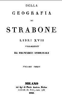 Strabon - Della geografia di Strabone libri XVII. Vol.3 (1833)