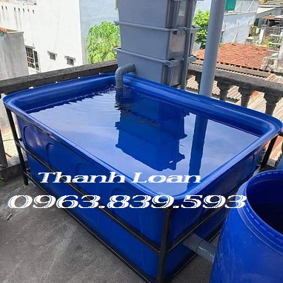 Thùng nhựa chữ nhật 500lit nuôi cá Koi cảnh, thùng nhựa 1 lớp. 0963 839 593 Ms.Loan Su-dung-thung-nhua-de-nuoi-ca-lam-be-boi