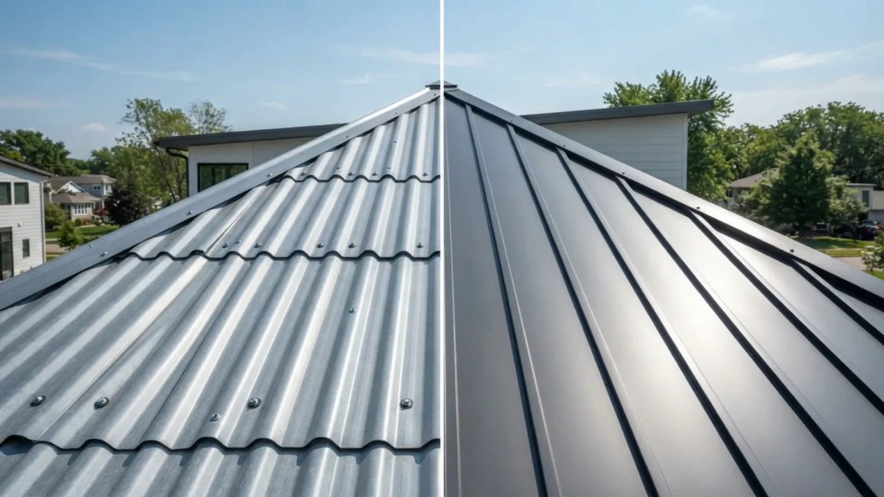 Comparison of corrugated and standing seam metal roofing panel types