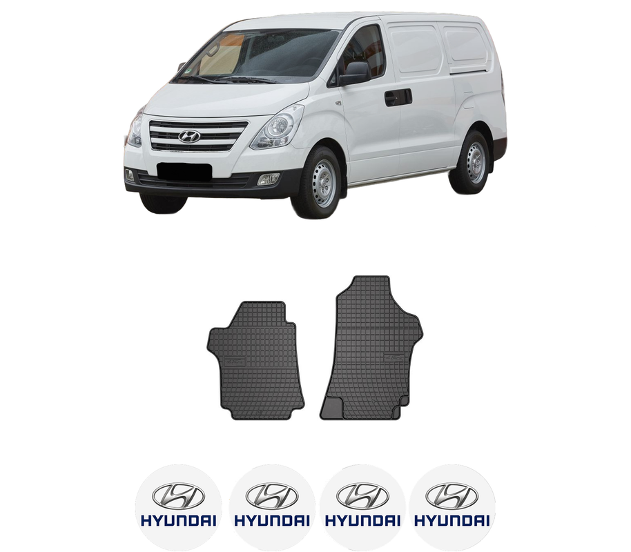 Set covorase presuri HYUNDAI H-1 Cargo (TQ) din 2008-2009, auto, din cauciuc thermoplastic, 4 Stickere auto cu HYUNDAI