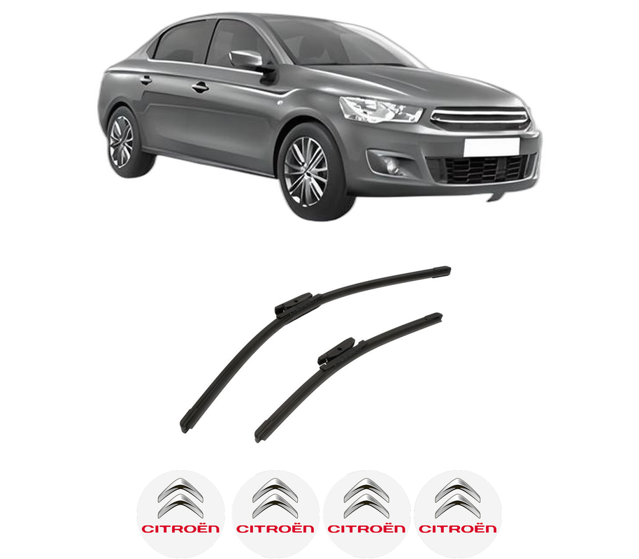 Set stergatoare auto CITROEN C-ELYSEE (DD_) din 2012-2018, pentru parbriz auto, 2 bucati, Bosch Aerotwin, din cauciuc siliconat rezistent, 4 Stickere Auto CITROEN