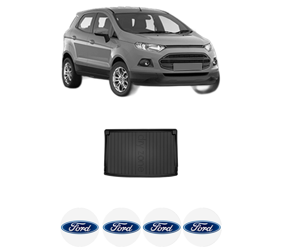 Tavita Portbagaj FORD ECOSPORT din 2017-2020, Protectie Portbagaj Auto, 4x Stickere auto cu FORD