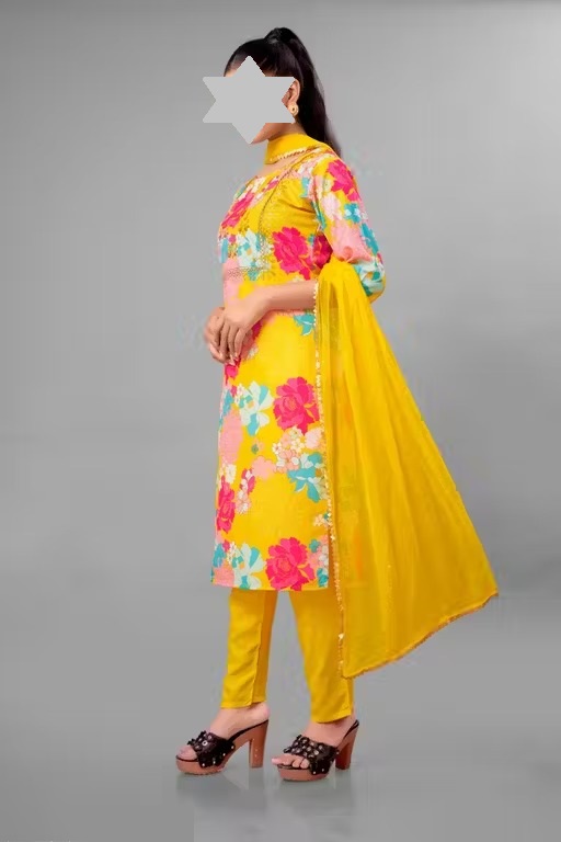 women's faboulas digital muslin kurta set Color 1 (KS106)