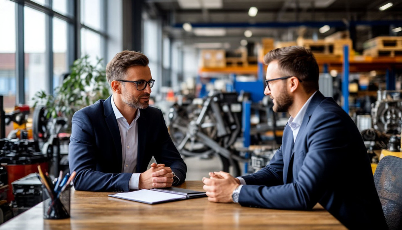 Два мужчины на переговорах