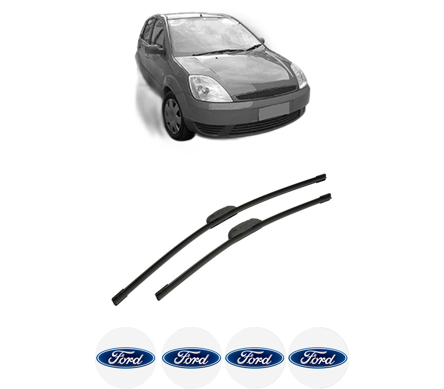 Set stergatoare auto FORD FIESTA V (JH_, JD_) din 2001-2008, pentru parbriz auto, 2 bucati, Bosch Aerotwin Retrofit, din cauciuc siliconat rezistent, 4 Stickere Auto FORD