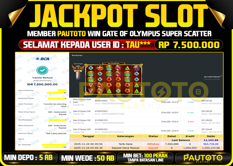 BUKTI JACKPOT LUNAS PAUTOTO
