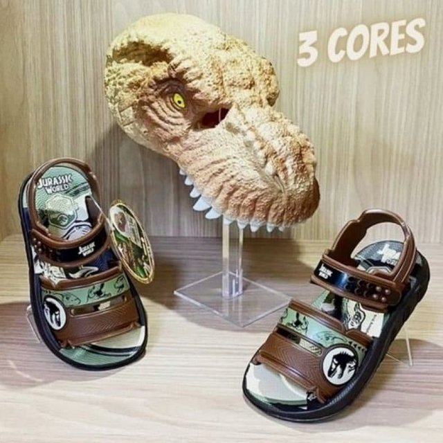 Sandália Infantil Grendene Kids Jurassic World Masculina + Máscara