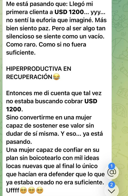 Llegó mi primera clienta a USD 1200