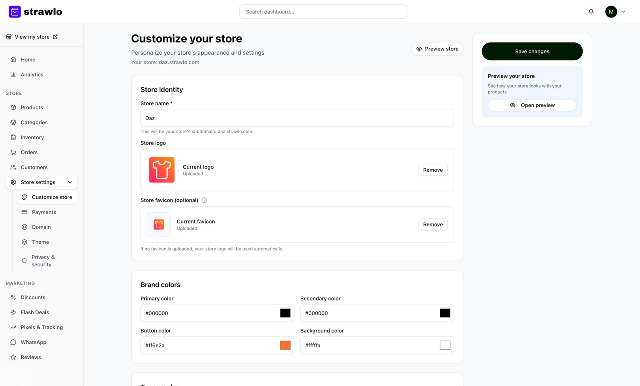 Customize your store