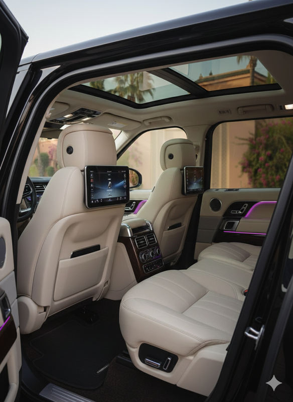Intérieur SUV premium pour transfert d’invités à Marrakech