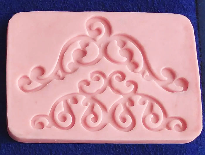 Molde en silicona arabesco relieve 3d esquinero decora pasta moldeable