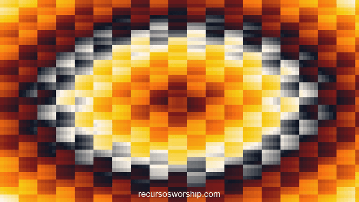 loop vj píxeles amarillo naranja ondas concéntricas