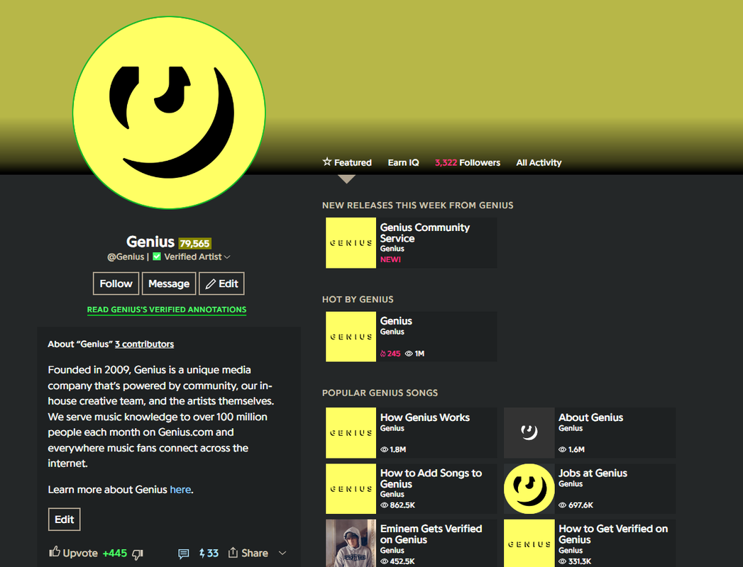 Genius Ideas – Proposal: Genius Artist Page Rework | Genius