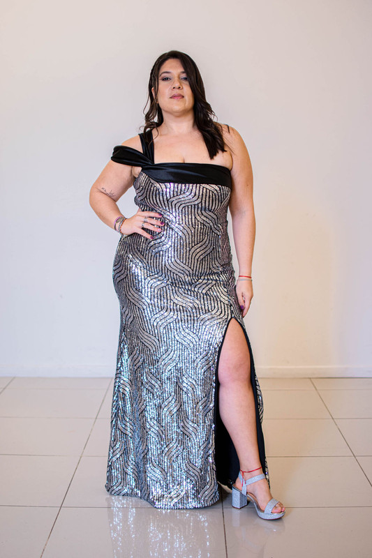 Vestido Selene de lentejuelas un solo hombro