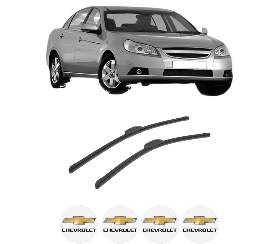 Set stergatoare auto CHEVROLET EPICA (KL1_) din 2005-2011, pentru parbriz auto, 2 bucati, Bosch Aerotwin Retrofit, din cauciuc siliconat rezistent, 4 Stickere Auto CHEVROLET