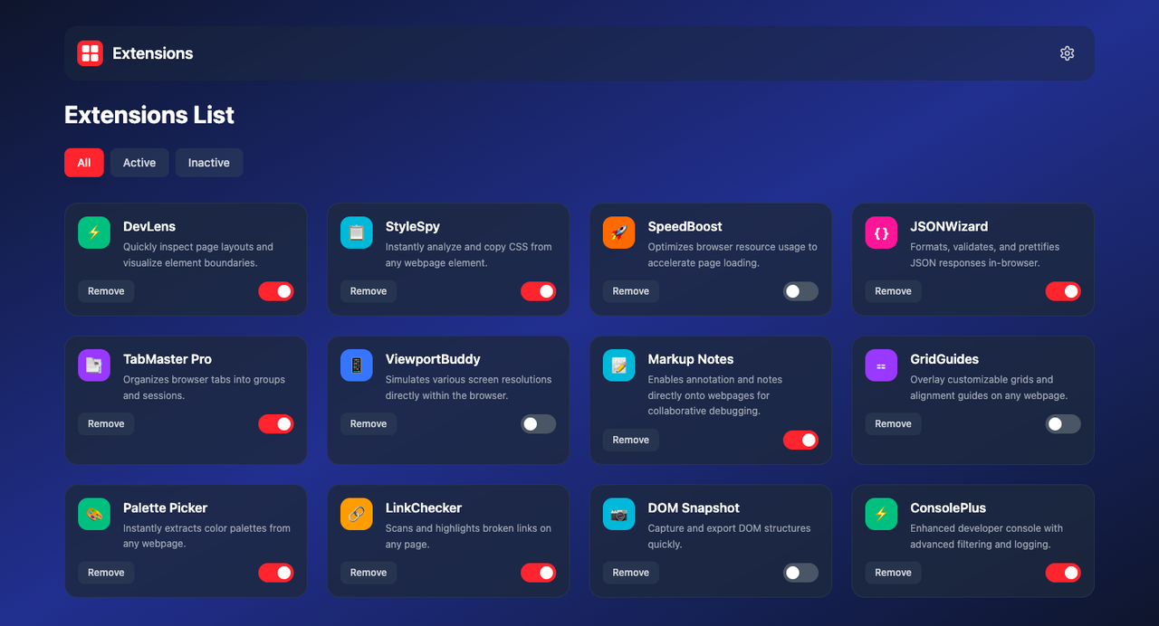 Extensions Manager