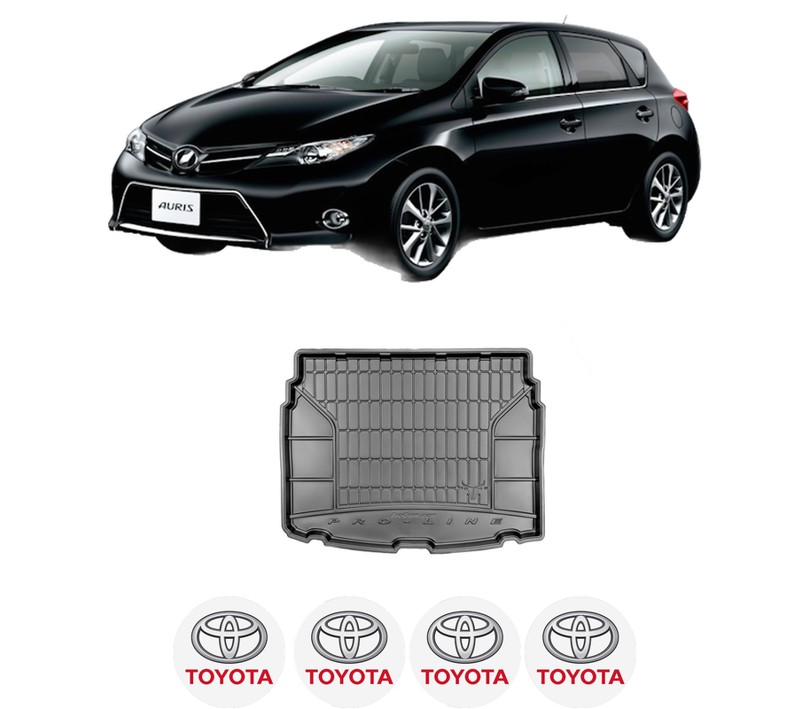 Tavita Portbagaj TOYOTA AURIS (_E18_) din 2012-2018, Protectie Portbagaj Auto, 4x Stickere auto cu TOYOTA
