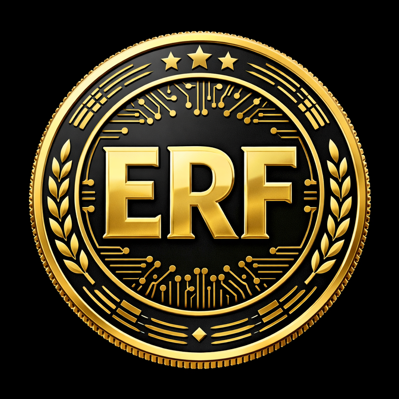 ERF cryptocurrency coin logo design