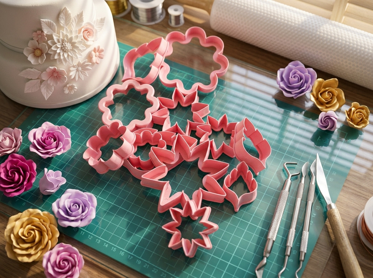 Cortador de Flores margaritas molde para pasta fría y flexible estrell