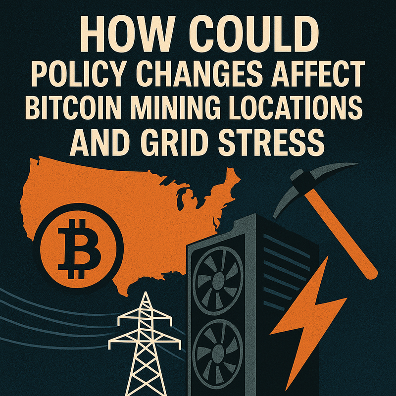 How could policy changes affect Bitcoin mining locations and grid stress