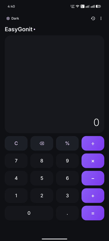 EasyGonit Dark Mode Screenshot