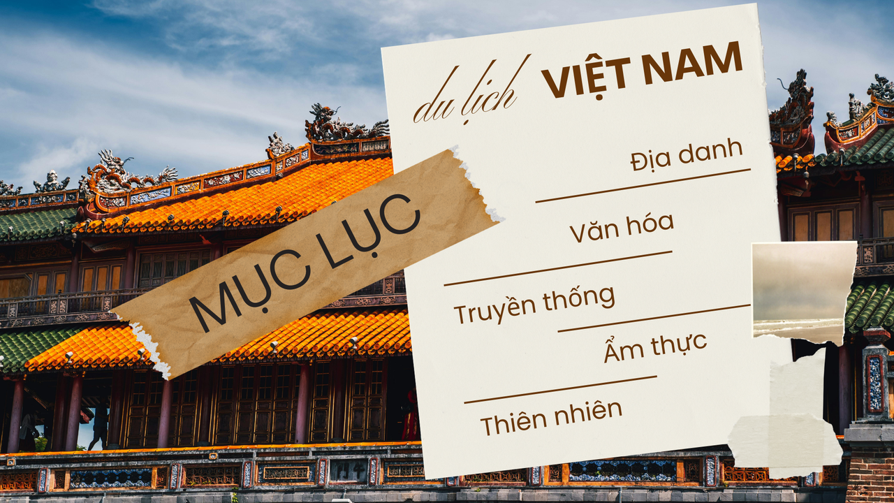 Nâu Vàng và Đỏ Cổ Điển Du Lịch Văn Hóa Việt Nam Trình Bày