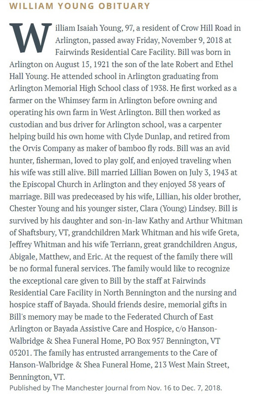 2018 Obituary - William I. Young 1