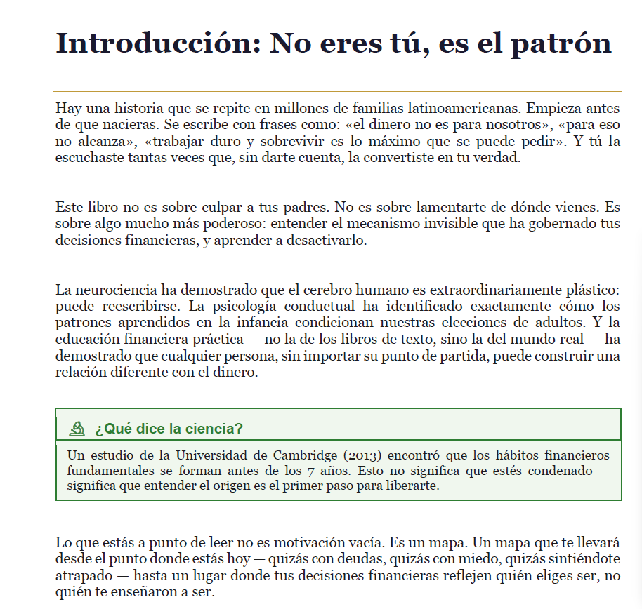 Página real del contenido