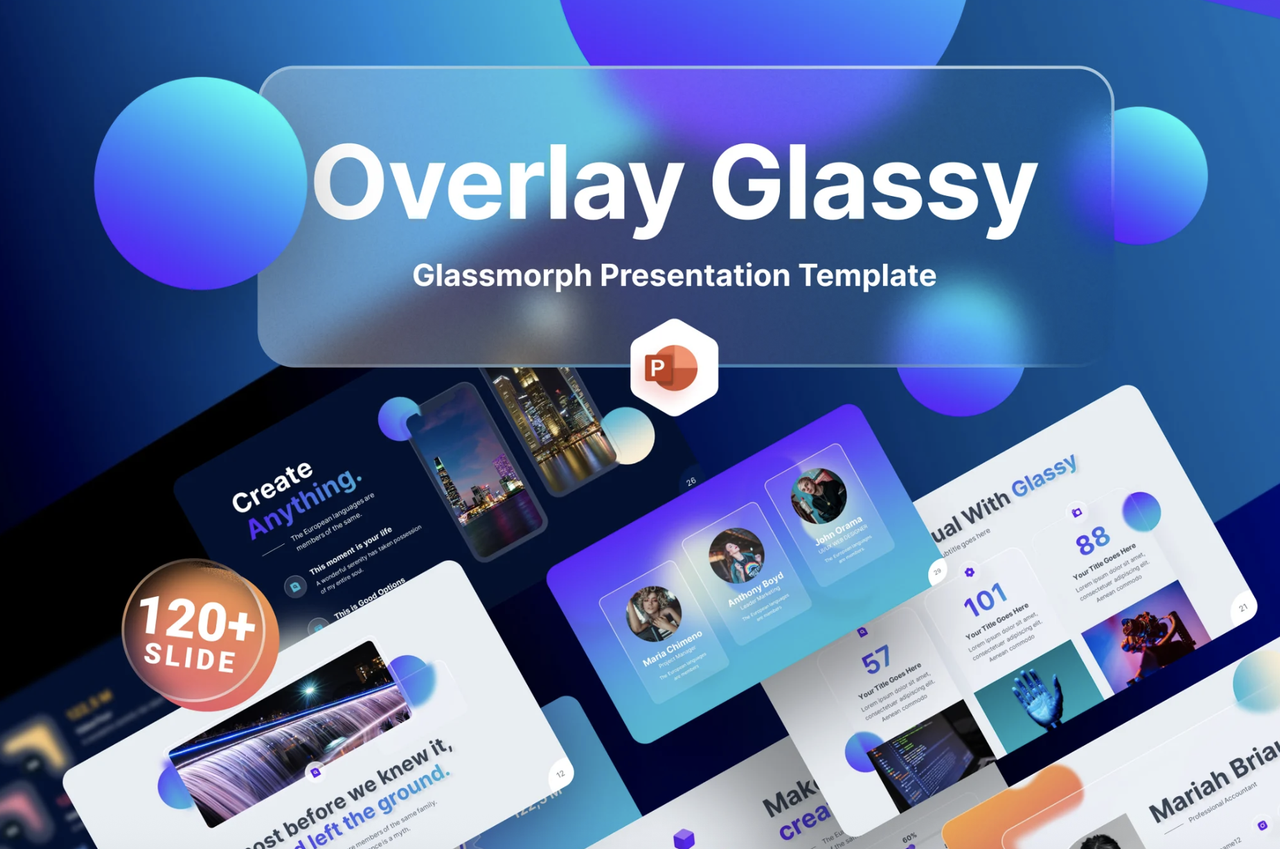 Overlay Glassy Glassmorphic PowerPoint Template