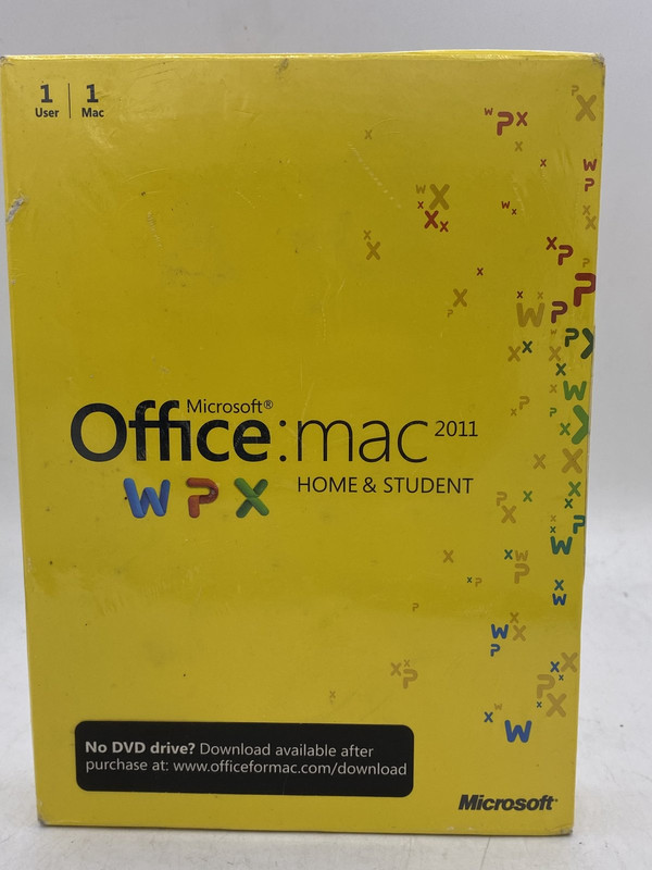 MICROSOFT GZA-00136 OFFICE MAC 2011 WPX HOME & STUDENT 1 USER 1 MAC NEW